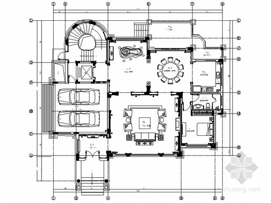 三层法式建筑资料下载-[南通]度假区奢华法式三层别墅样板间装修图（含效果）