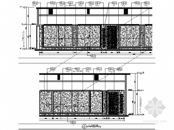 [广西]超五星级酒店现代典雅风格SPA会所室内装修施工图走廊立面图 