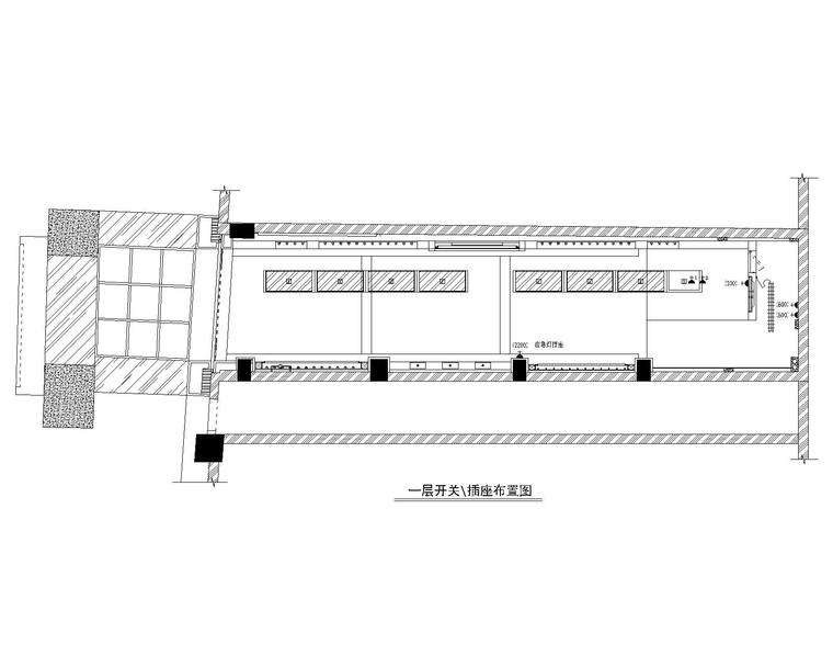 广州市北京路西铁城旗舰店装修施工图（附效果图15张）-6一层开关、插座布置图