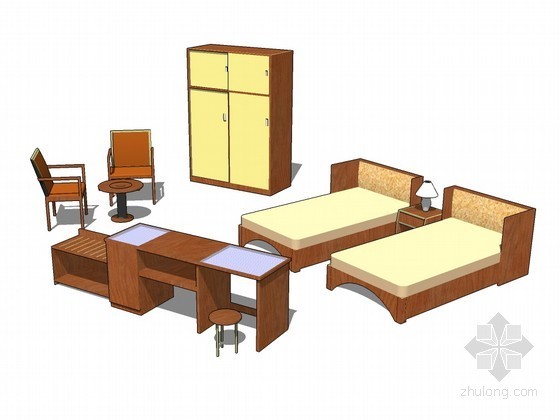 酒店标准间室内设计资料下载-标准间家具