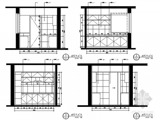 [杭州]名师豪宅样板房室内装修CAD施工图（含实景图）-厨房立面图