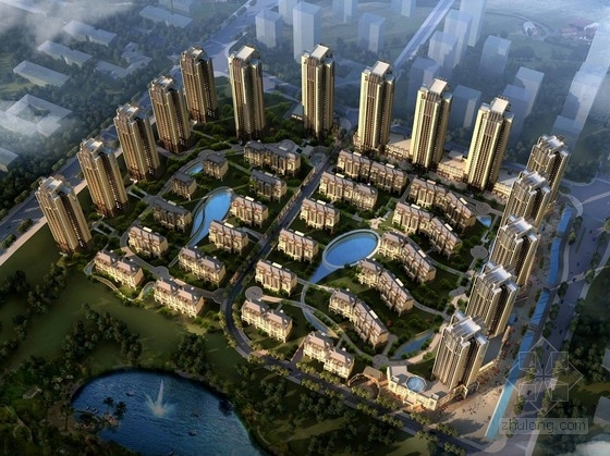 围合式建筑布局现代风格资料下载-[重庆]现代风格板式高层住宅区规划设计方案文本