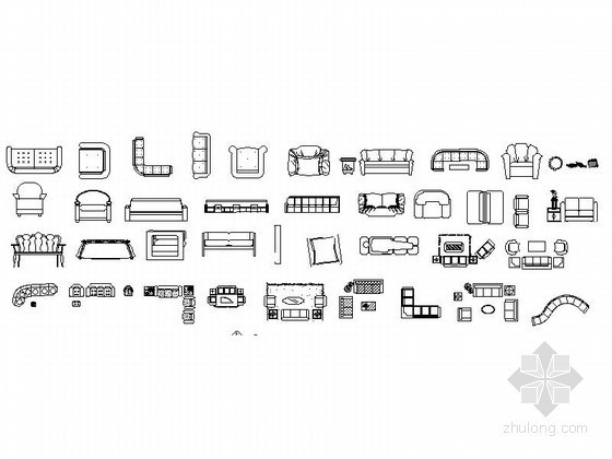 cad沙发平面资料下载-现代时尚沙发CAD图块下载