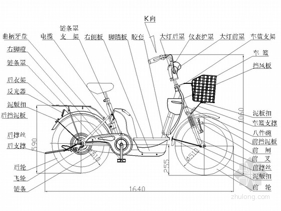 自行车|cad图库下载|cad图块|cad软件|cad详图下载资料下载-自行车cad设计图