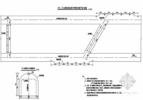 横洞开挖资料下载-双线分离式隧道行车、行人横洞及紧急停车带照明布置节点详图设计