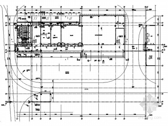 [湖南]现代风格小学建筑施工图（含学校所有楼）-现代风格小学建筑施工图首层平面图 