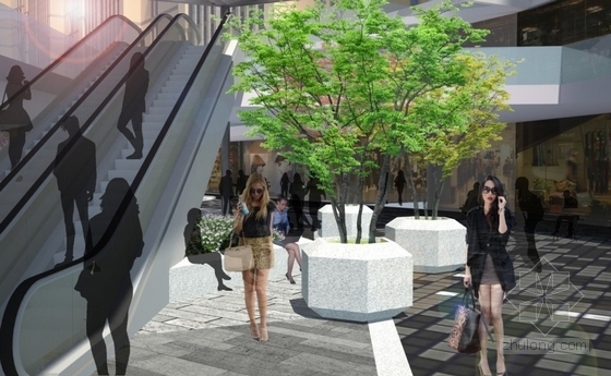 [福州]广场商业街景观深化设计方案（知名公司设计）-效果图