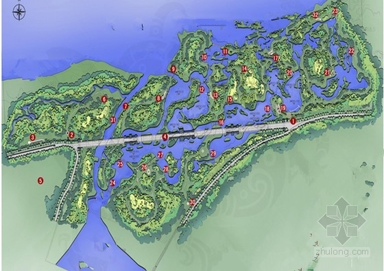西安汉溪湖公园设计资料下载-[西安]临水自然景观湿地公园规划设计方案
