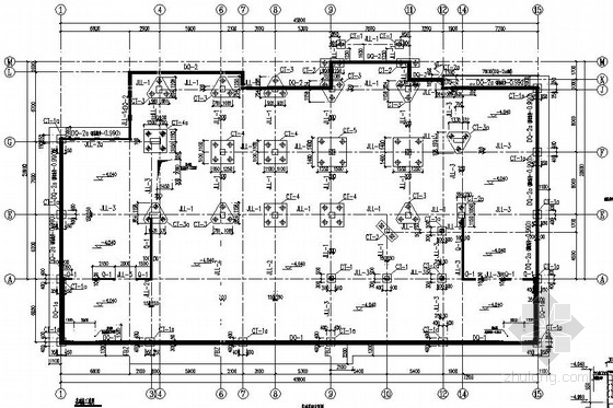 二三层框架结构施工图资料下载-三层框架结构中学食堂结构施工图