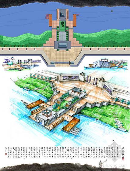 珠江滨水方案资料下载-湘鄂地域特色沿江滨水码头设计方案