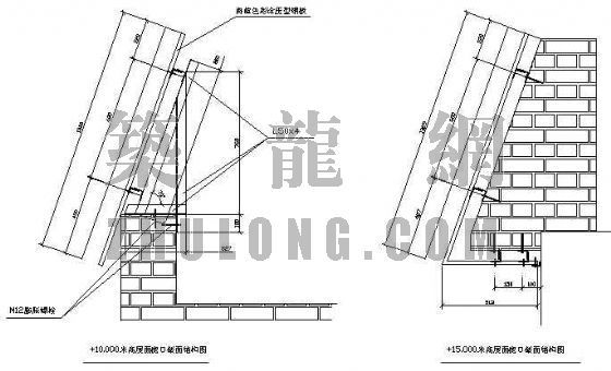 钢板檐口详图资料下载-女儿墙彩板装饰安装节点图