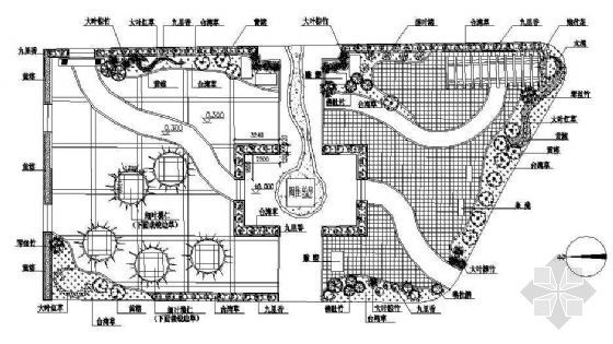学校小游园景观设计平面图资料下载-某小广场绿化配置平面图