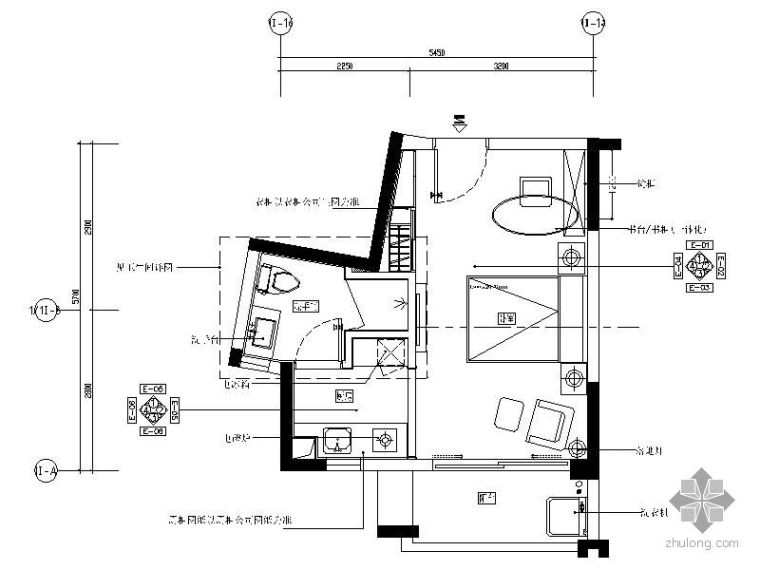 小户型一居室资料下载-[广东]某商品房小户型施工图Ⅲ