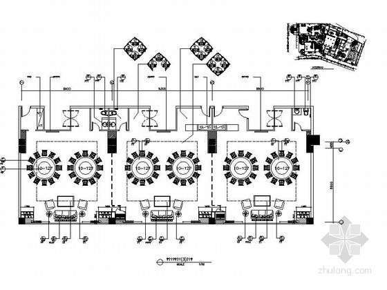 餐饮空间中餐平面图资料下载-[重庆]某酒店中餐包房3施工图