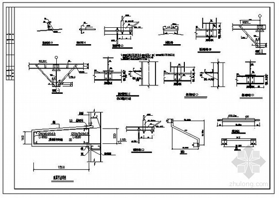 钢结构雨篷构造图资料下载-某钢结构檩条及雨篷节点构造详图