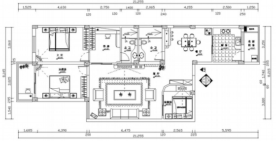 室内水电安装设计施工图资料下载-经典家装水电设计施工图