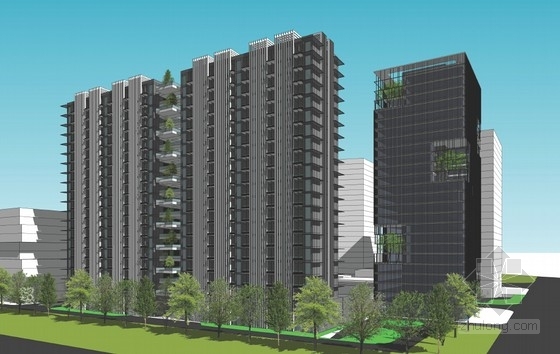 广州综合体su模型资料下载-[广州]绿色城市综合体规划及单体设计方案文本