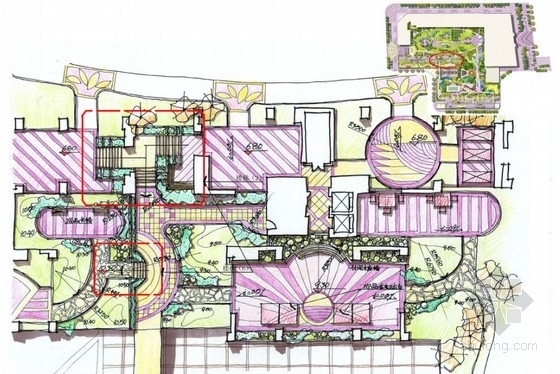 架空楼梯模型su资料下载-[国外]花园居住区架空层景观扩初设计方案