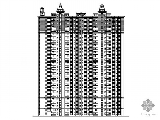 住宅三户资料下载-[广州]某一梯三户塔式高层住宅建筑施工图