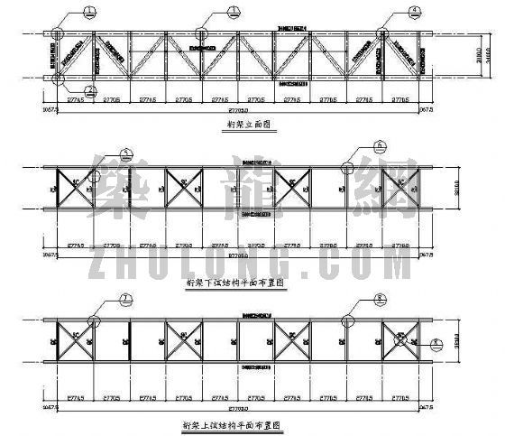 30米跨桁架钢结构厂房施工图资料下载-30米跨钢结构天桥施工图
