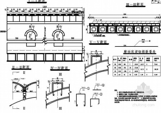 公园实腹式拱桥资料下载-1-50m箱形拱桥腹拱与横墙构造节点详图设计