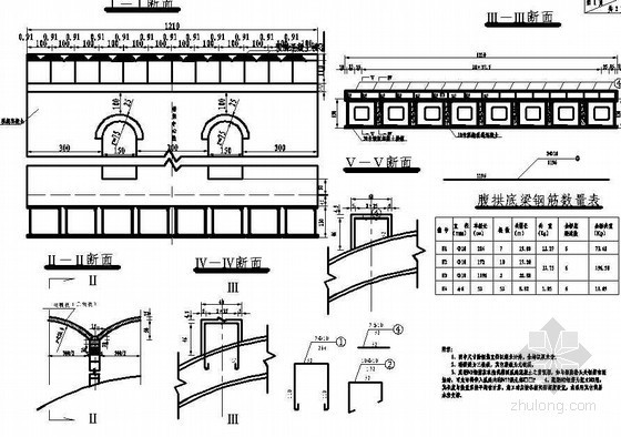 拱桥腹拱施工资料下载-1-50m箱形拱桥腹拱与横墙构造节点详图设计