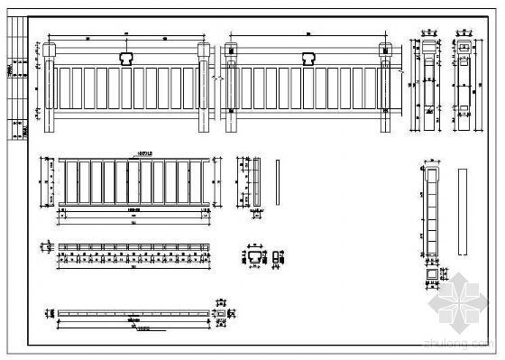 室外栏杆做法详图资料下载-桥梁栏杆节点构造详图