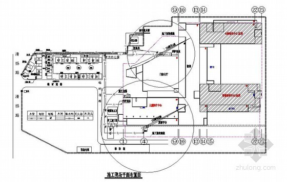 2室1厅水电图资料下载-[江苏]医疗中心施工组织设计(施工平面布置图)