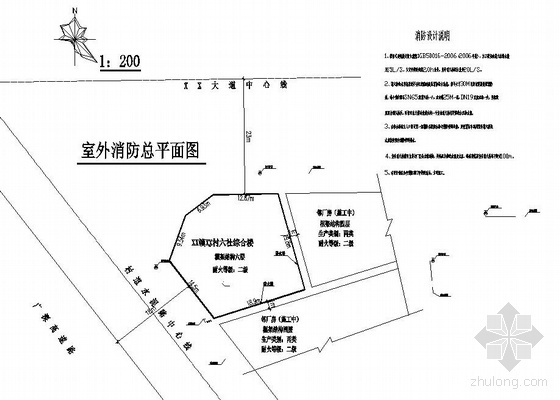 建筑方案报规图纸资料下载-某村综合楼消防报建图纸