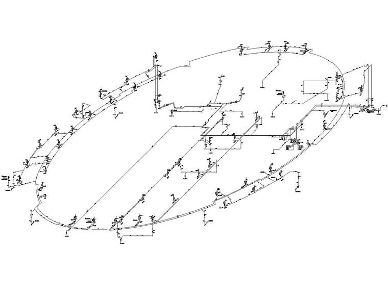 [上海]大型交通枢纽中心站房建筑给排水喷淋消防施工图-消防透视图.jpg