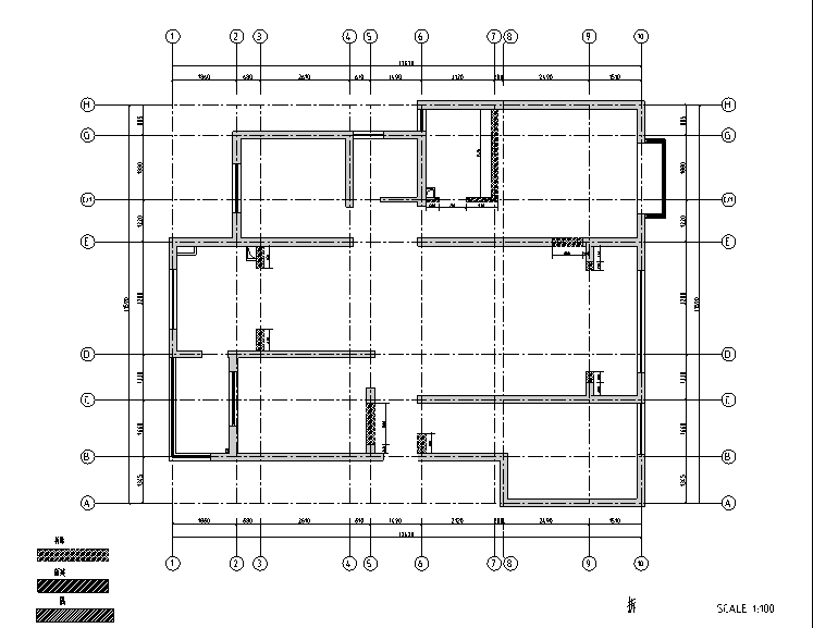 木质简约风三居室住宅设计施工图（附效果图）-拆除墙体平面图