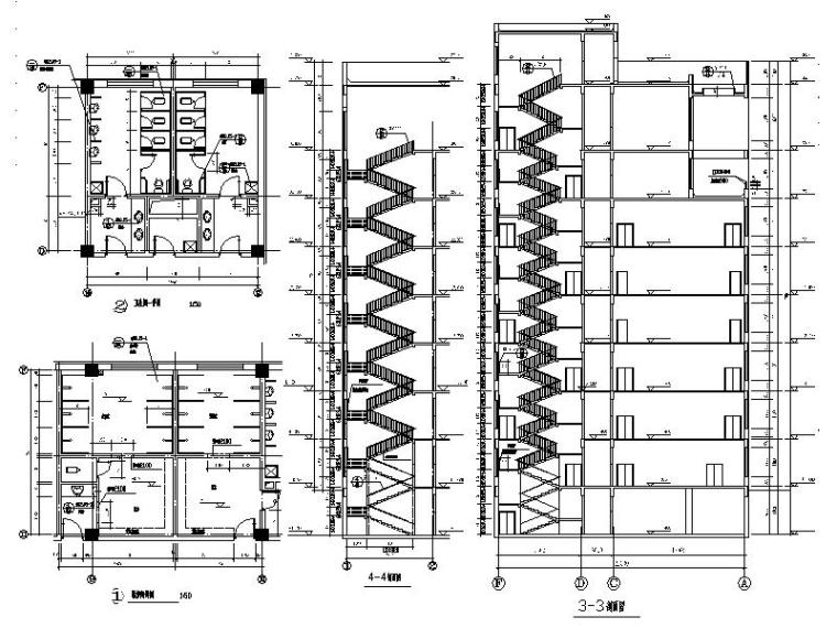 [北京]某老年活动中心建筑施工图-[北京]某老年活动中心剖面图