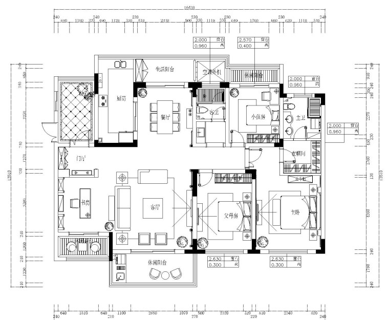 95平两居室装修效果图资料下载-[合肥]欧式风格四居室装修施工图设计（附效果图）