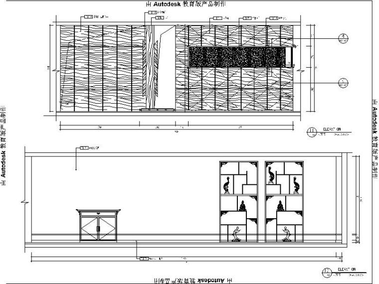 [北京]古香古色中式风展厅室内设计施工图（含效果图）-[北京]古香古色中式风展厅室内设计立面图