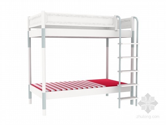 室内儿童三层高低床资料下载-儿童高低床3D模型下载