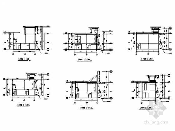 [毕业设计]欧式风格3层沿街商业楼建筑施工图-商业楼剖面图