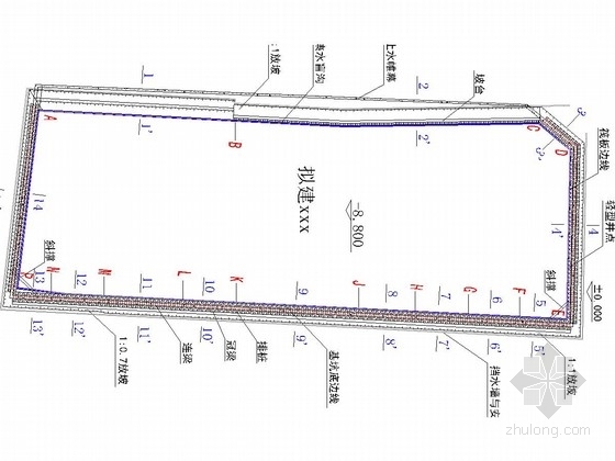 双排桩止水支护施工资料下载-[山东]深基坑双排桩支护施工图（含计算书）