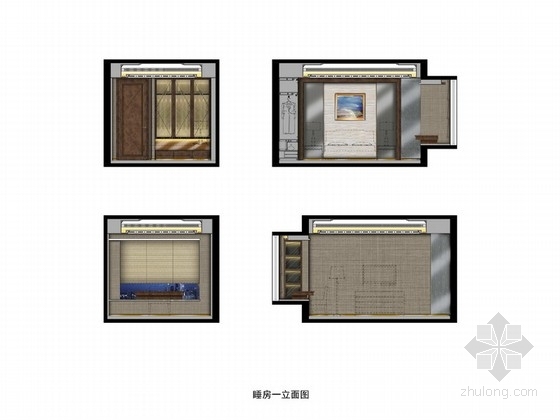 [无锡]中西混搭四居室内设计方案图 立面 