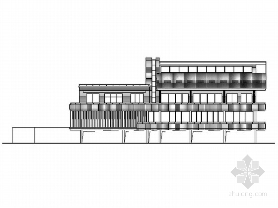 坡屋顶单层厕所建筑施工图资料下载-单层会所建筑施工图