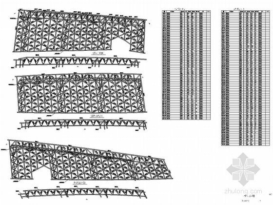 空间网架结构园博会植物馆钢结构深化图纸（845张超详细图纸）-B区柱桁架立面布置图一
