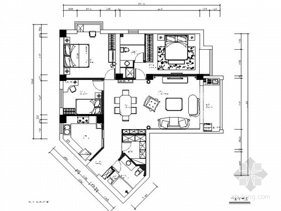 欧式新古典住宅资料下载-[宁波]风光极佳欧式新古典三居室样板间装修图