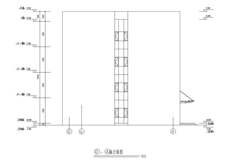 [宁夏]四层现代式框架结构仓储基地建筑施工图-四层现代式框架结构仓储基地建筑立面图