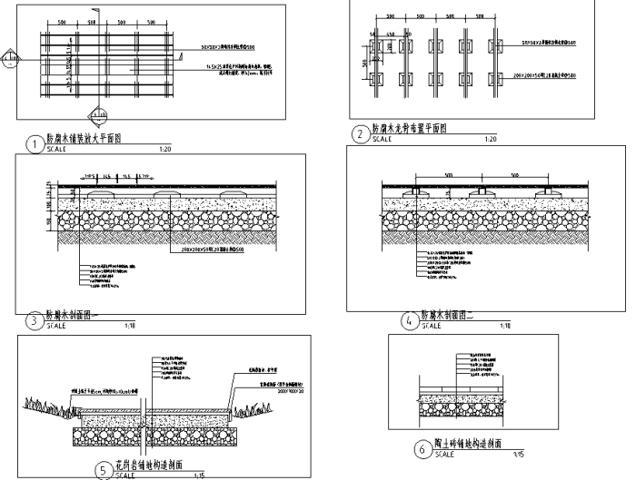 [河南]“一渠六河”生态河道综合治理工程景观设计全套施工图（附140张PDF施工图）-铺装设计详图