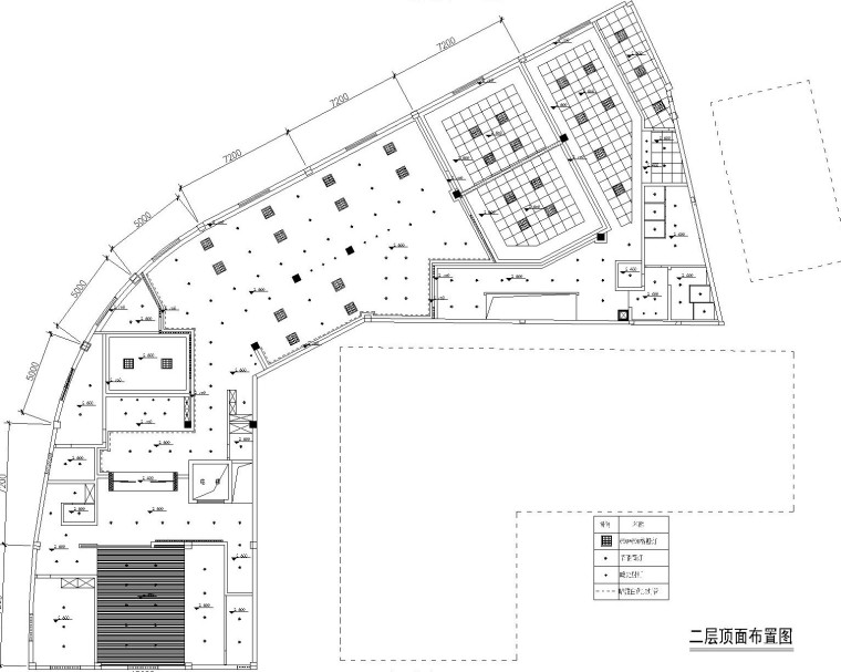 奥迪某4s店办公区域施工图设计（附效果图）-二层天花