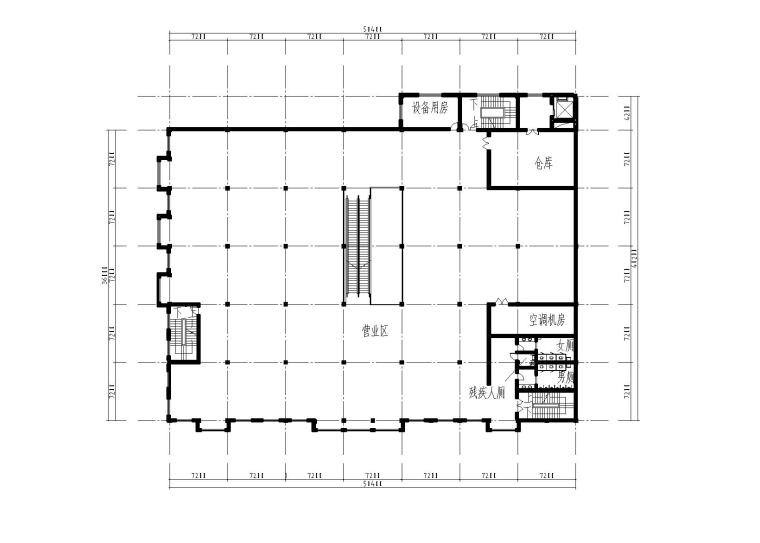 [辽宁]某大型超市建筑设计方案CAD图纸（CAD+效果图）-二层平面图