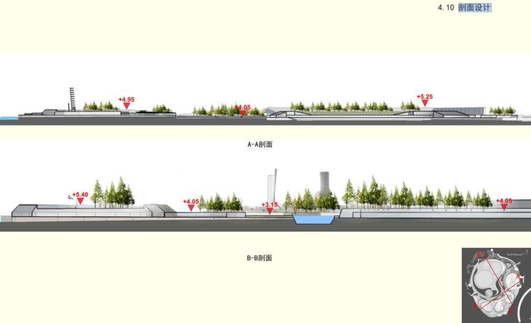 【山西】湖心岛概念性规划方案设计文本（PDF+61页） -剖面设计