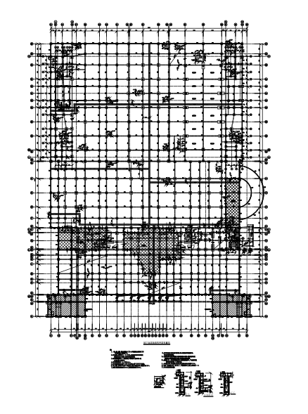 [海南]5栋框架/框剪结构公寓式酒店结构施工图（CAD、41张）-地下室顶板结构施工图