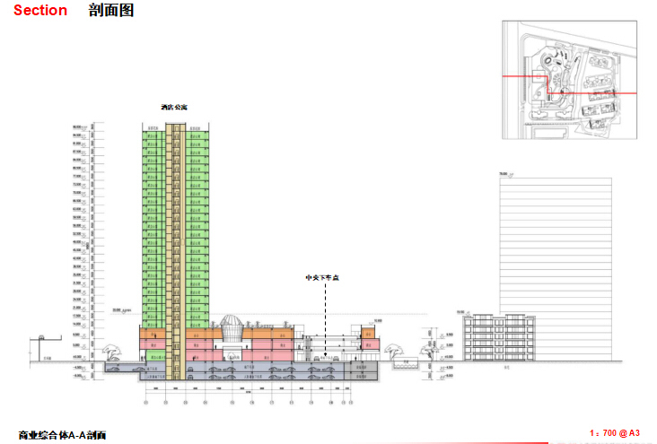 [江苏]知名地产城市综合体规划设计文本（PPT+55页）-剖面图