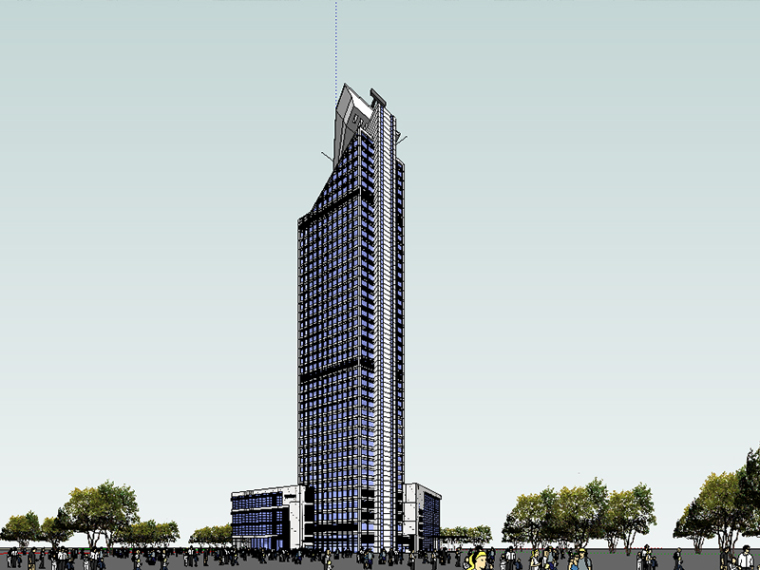 威斯汀桃树广场酒店资料下载-厦门航空港大厦（威斯汀酒店）建筑SU模型
