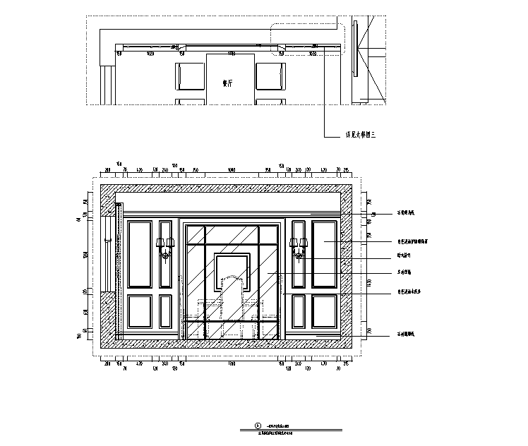 欧式风格电视墙效果图资料下载-[河北]欧式风格复式结构别墅设计施工图（附效果图）